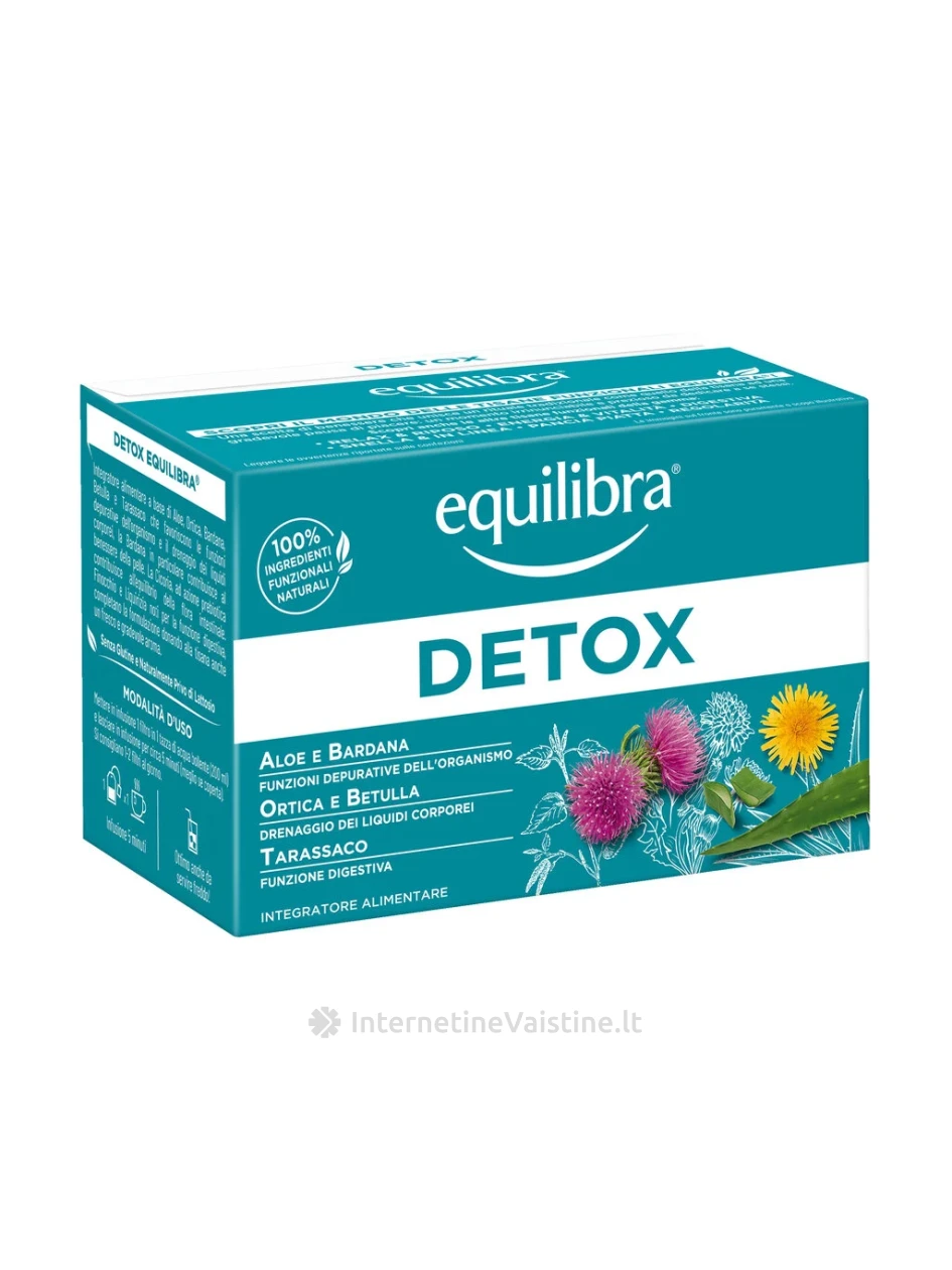 EQUILIBRA Detox žolelių arbata organizmo valymui N15 | internetinevaistine.lt
