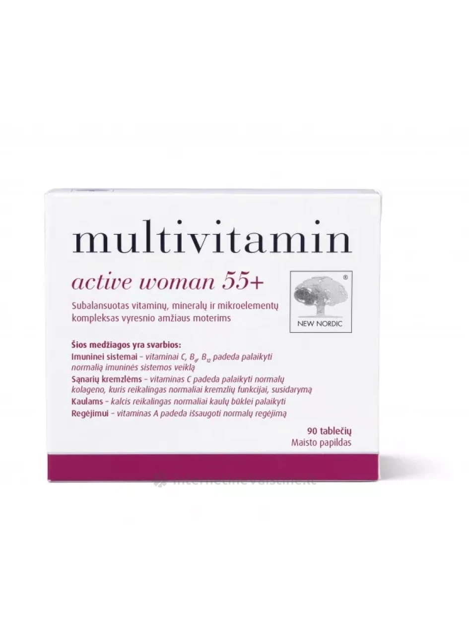 NEW NORDIC MULTIVITAMINAI MOTERIMS 55+ TAB. N90 | internetinevaistine.lt