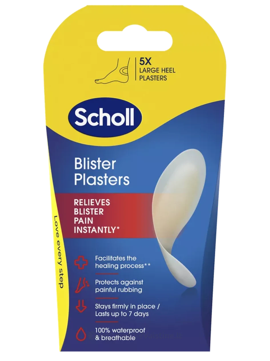 SCHOLL užkulnių pūslių pleistrai, dideli, 5 vnt. | internetinevaistine.lt