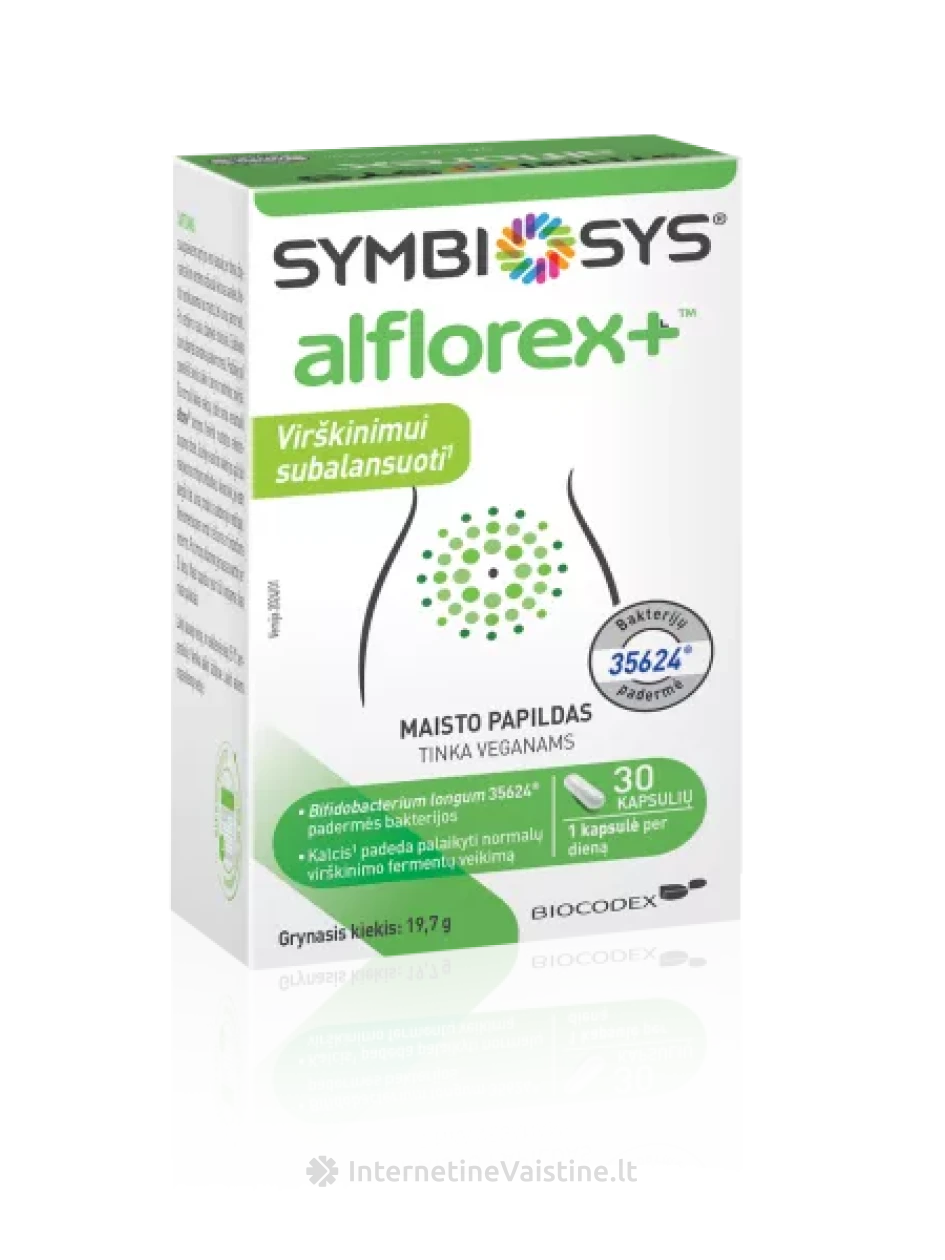 SYMBIOSYS maisto papildas ALFLOREX+, 30 kapsulių | internetinevaistine.lt