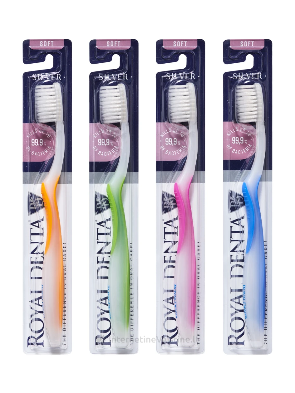 ROYAL DENTA minkštas dantų šepetukas SILVER SOFT, 1 vnt | internetinevaistine.lt
