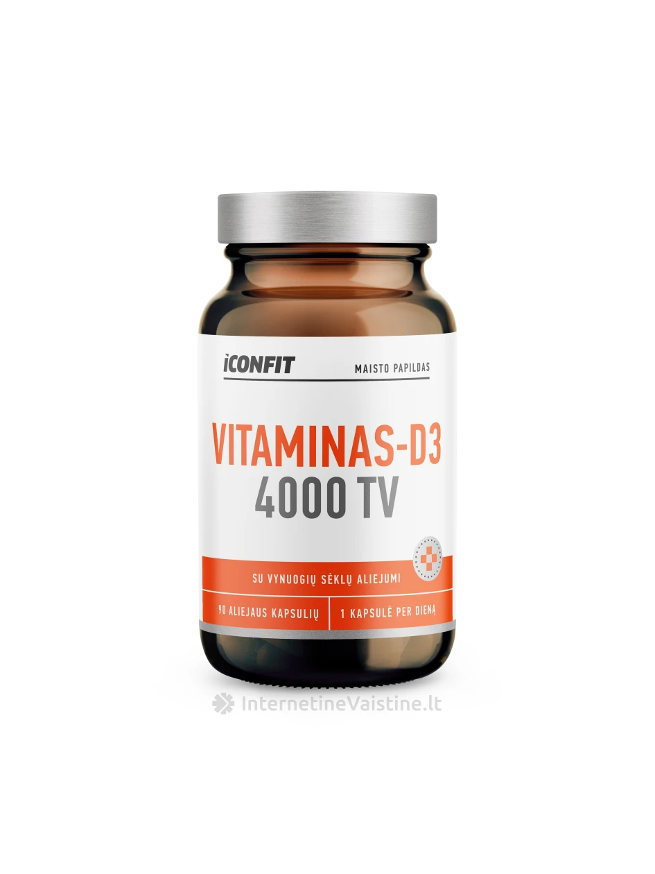 ICONFIT Vitaminas D3 4000 TV kaps. N90, 90 vnt. | internetinevaistine.lt
