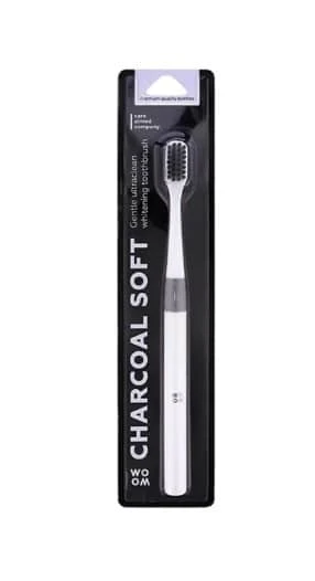 WOOM minkštas dantų šepetėlis su aktyvuota anglimi CHARCOAL SOFT N1