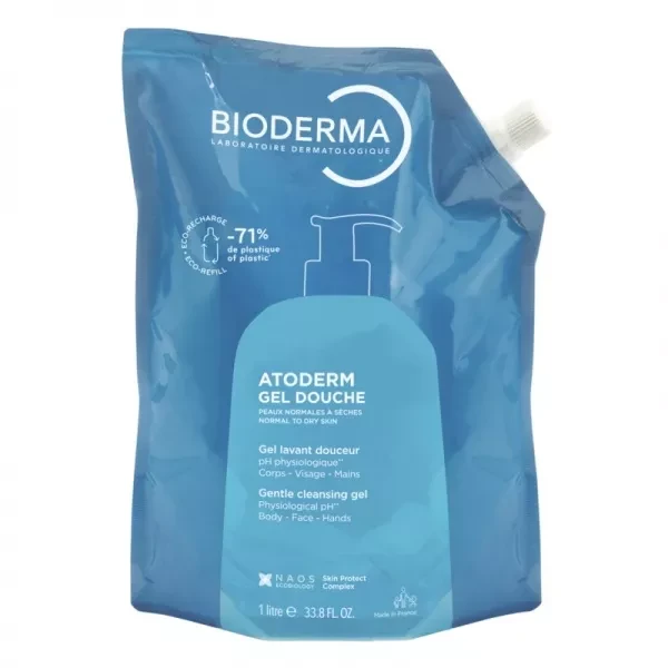 BIODERMA kūno ir veido prausiklis ATODERM GEL-DOUCHE ECOREFILL, papildymas, 1 l