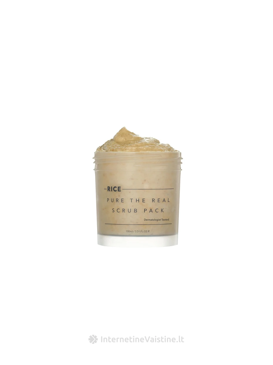 THANK YOU FARMER Rice Pure The Real Scrub Pack šveitiklis, 100 ml | internetinevaistine.lt