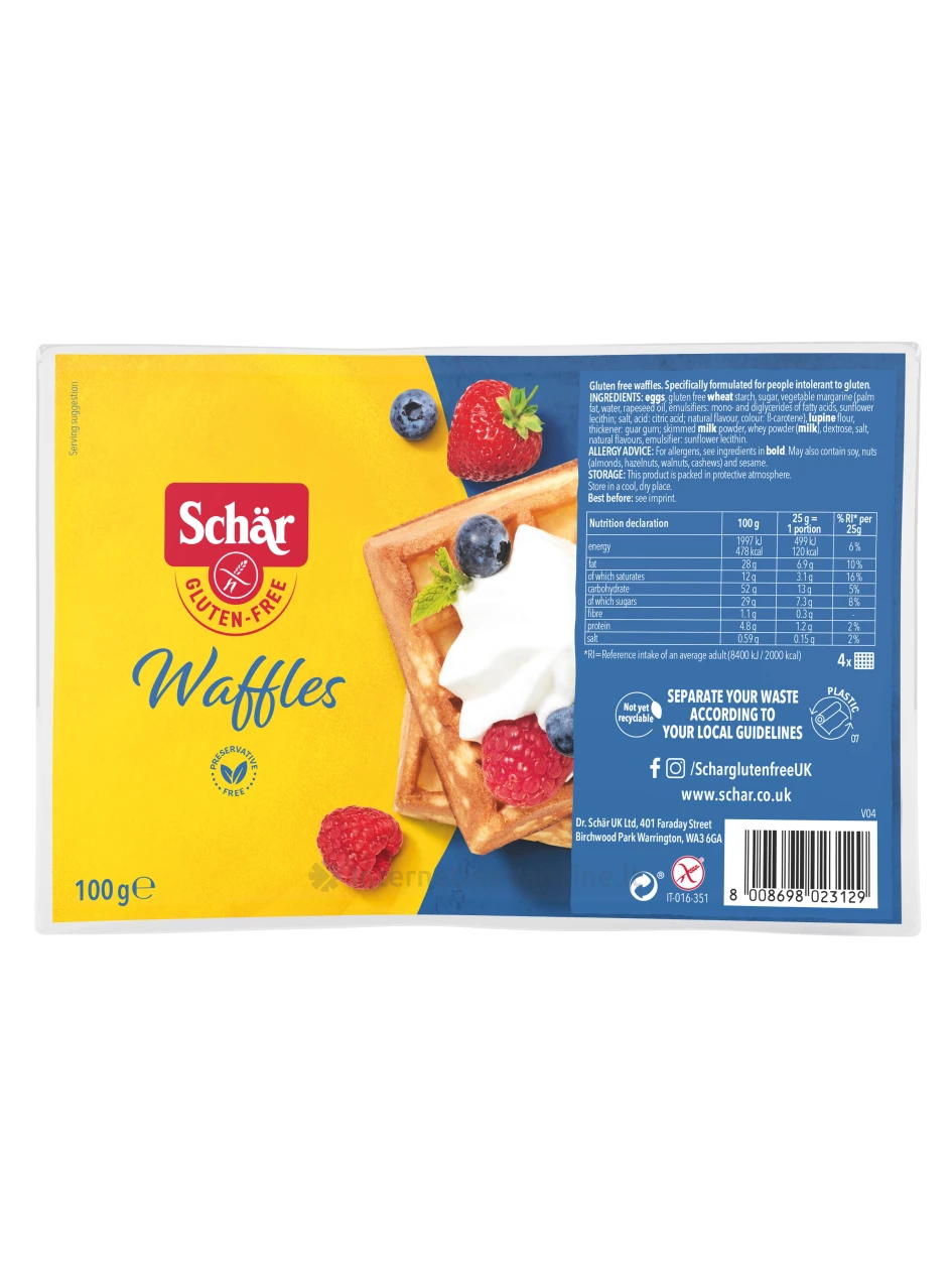 Schär SOFT WAFFLES - minkšti vafliai be glitimo, 100g | internetinevaistine.lt