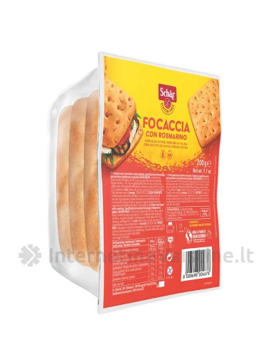 Schär FOCACCIA - itališka duonelė su rozmarinais be glitimo, 200g | internetinevaistine.lt