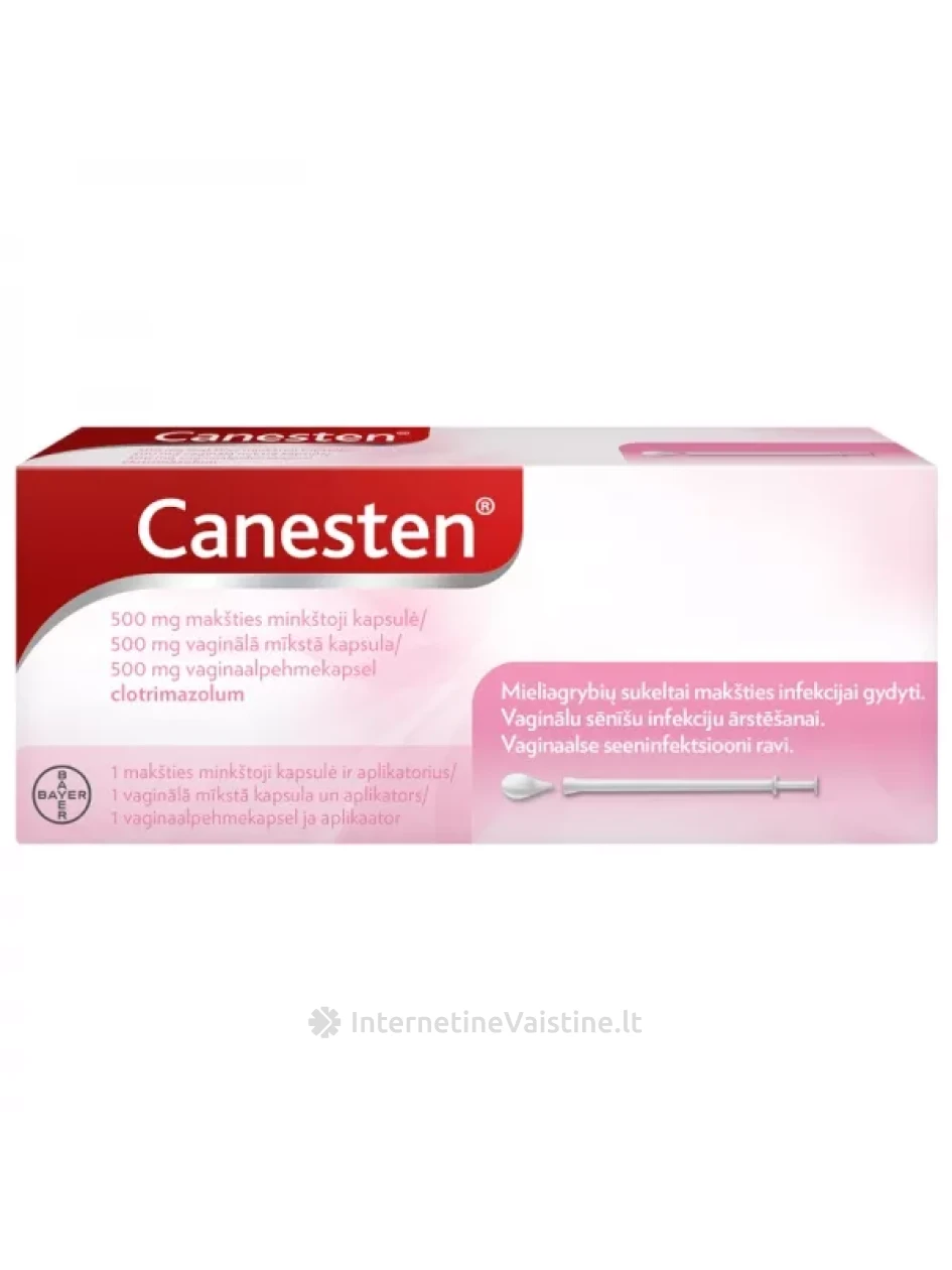 CANESTEN 500 mg makšties minkštoji kapsulė N1 | internetinevaistine.lt