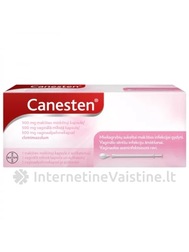 CANESTEN 500 mg makšties minkštoji kapsulė N1 | internetinevaistine.lt