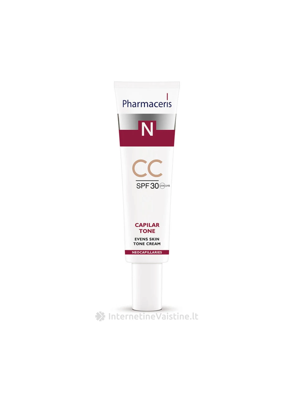 PHARMACERIS N,CAPILAR-TONE 40ml spalvą suvienod. kremas SPF30, N1 | internetinevaistine.lt