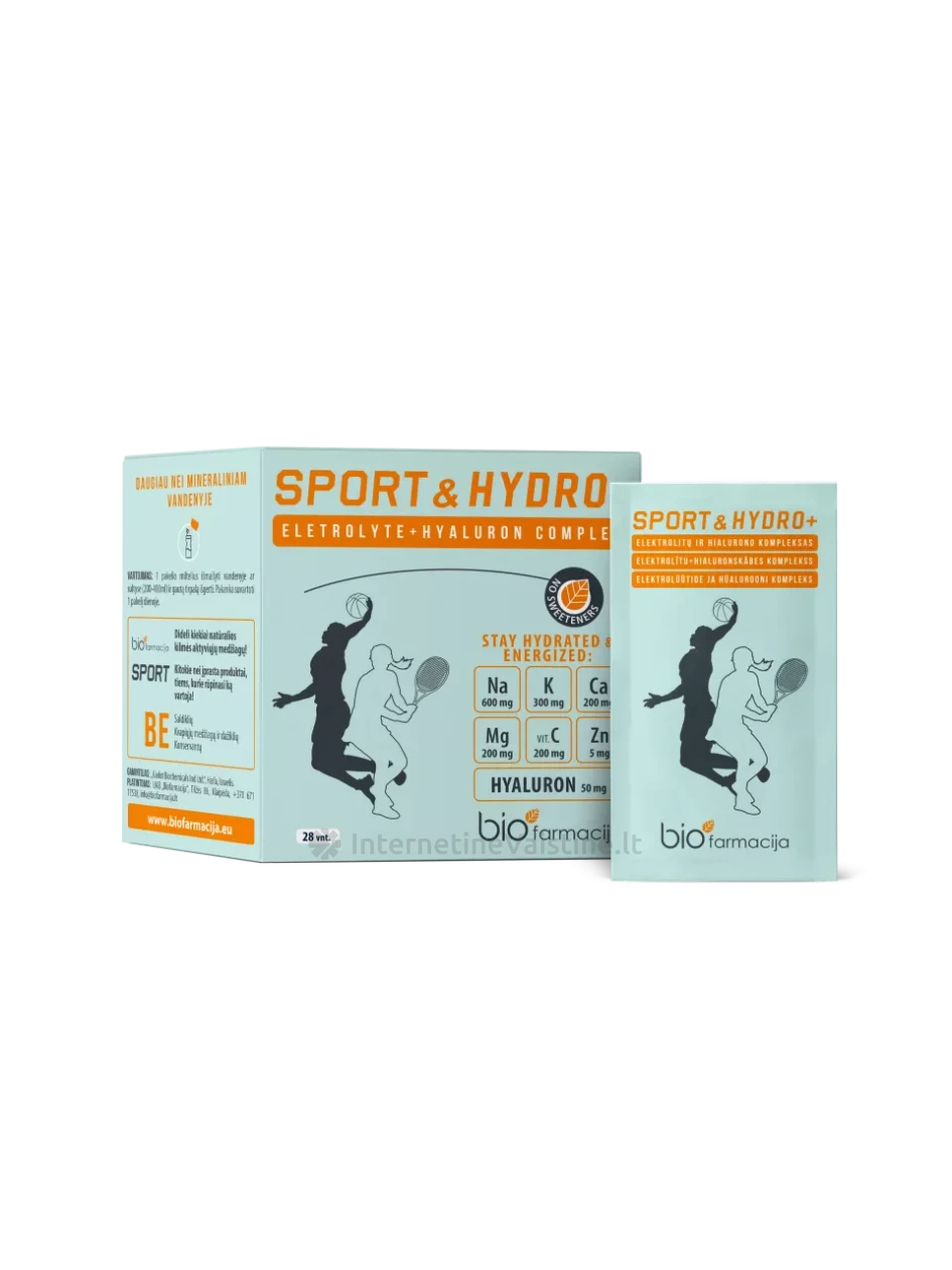 BIOFARMACIJA SPORT & HYDRO+ milt. pak. N28 | internetinevaistine.lt