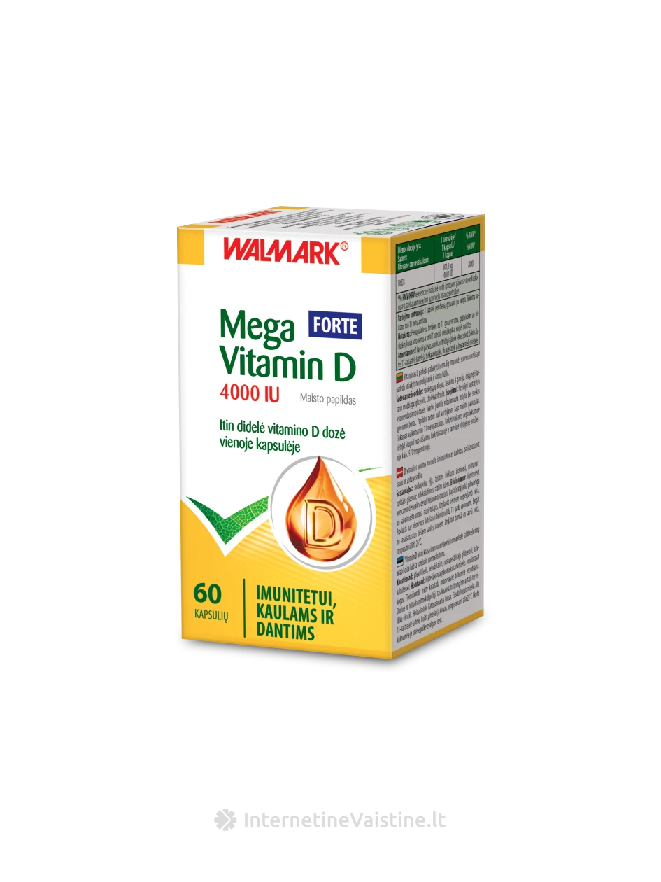WALMARK MEGA VITAMIN D 4000IU forte kaps. N60 | internetinevaistine.lt