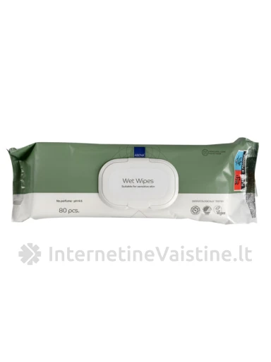 Servetėlės drėgn. ABENA N80 (su dangt.), 80 vnt. | internetinevaistine.lt