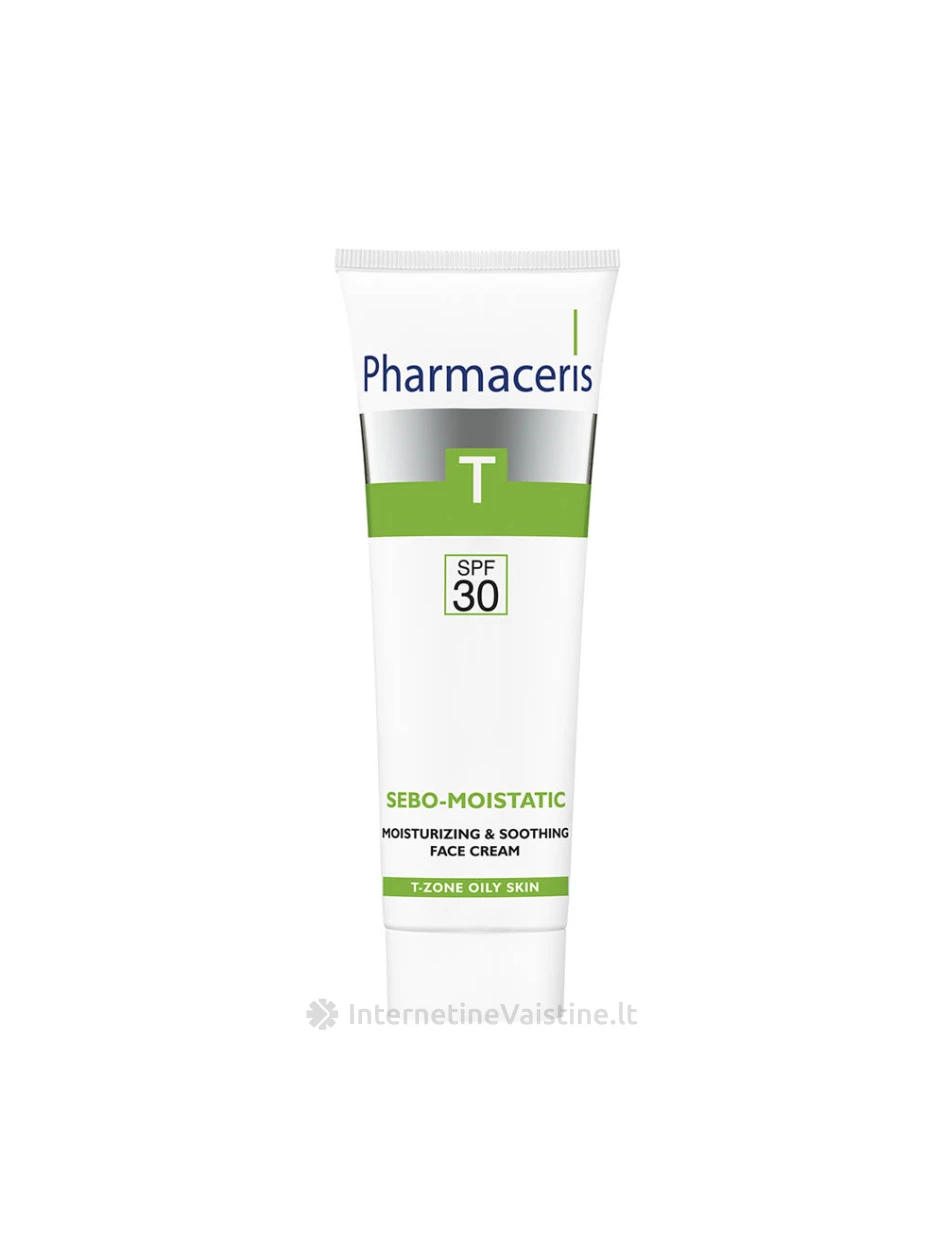 PHARMACERIS T,SEBO-MOISTATIC 50ml drėk.-ramin.kremas veidui SPF30, N1 | internetinevaistine.lt