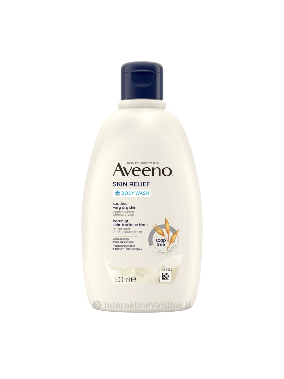 AVEENO Skin Relief drėkinamasis bekvapis kūno prausiklis, 500ml, Vnt | internetinevaistine.lt