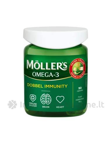 MOLLER`S OMEGA-3 Dobbel Immunity kapsulės N90 | internetinevaistine.lt