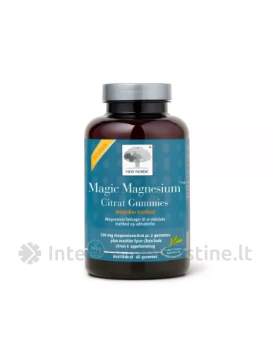 NEW NORDIC maisto papildas MAGIC MAGNESIUM CITRAT GUMMIES, 60 guminukų | internetinevaistine.lt
