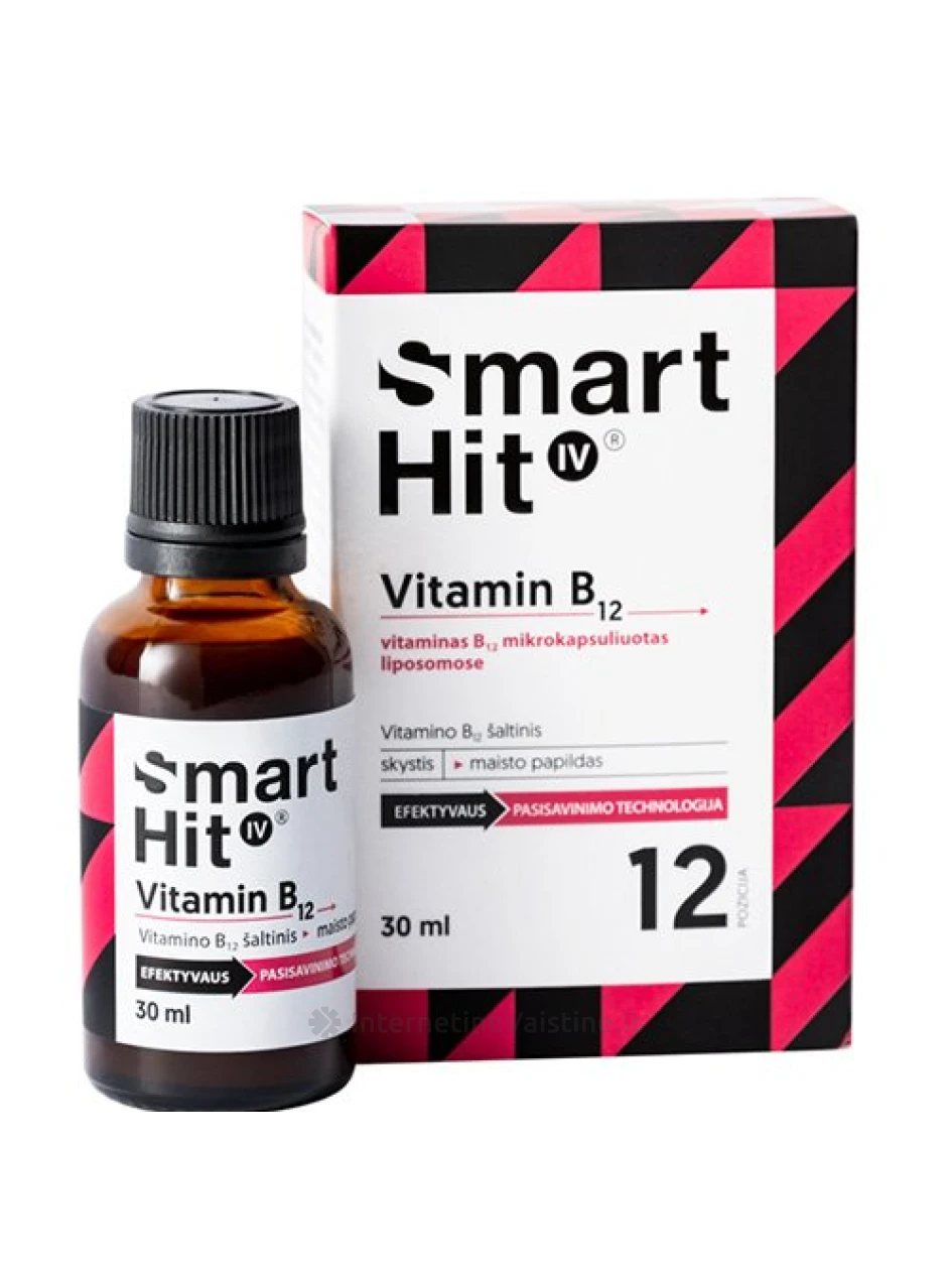 SMARTHIT IV Vitamin B12, skystis, 30 ml, Vnt | internetinevaistine.lt