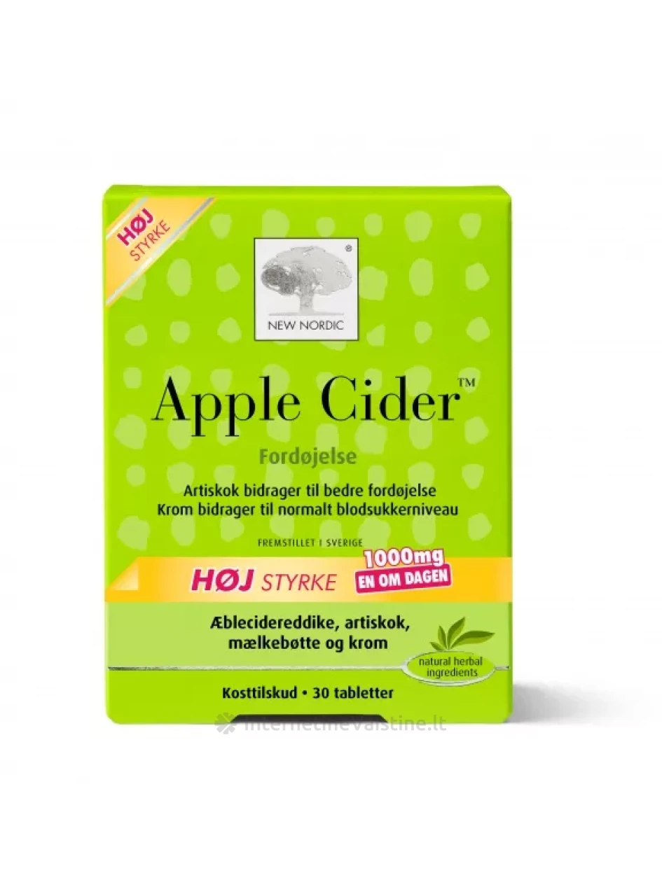 NEW NORDIC APPLE CIDER Mega Strength tab. N30 | internetinevaistine.lt
