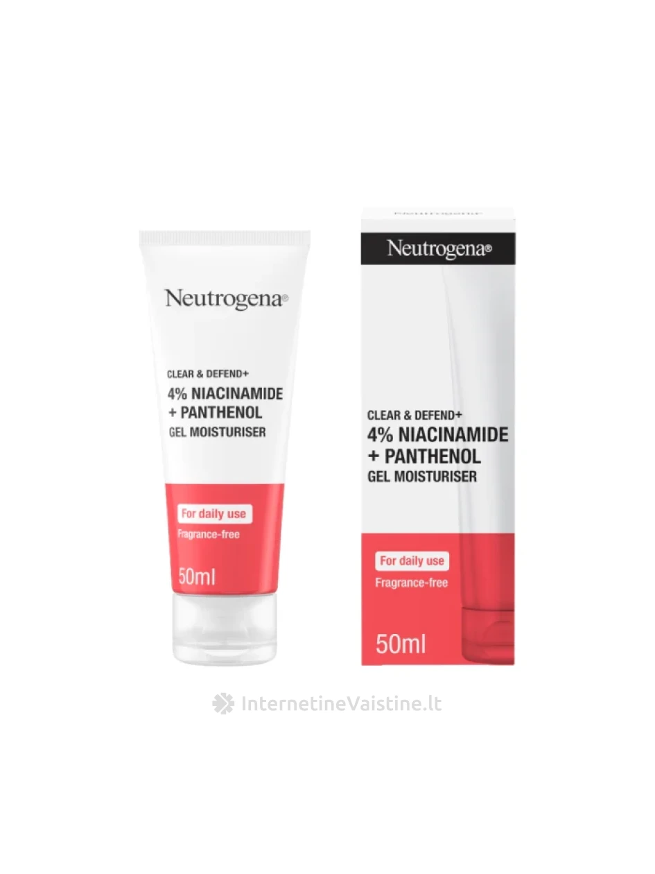 NEUTROGENA drėkinamasis gelis CLEAR & DEFEND+, 50 ml | internetinevaistine.lt