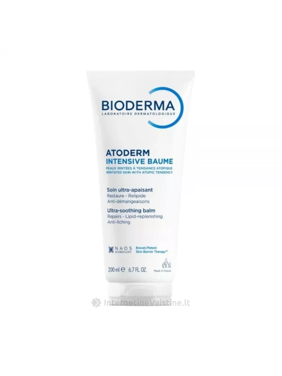 BIODERMA ATODERM INTENSIVE BAUME, kremas emolientas labai sausai ir atopiškai odai, bekvapis, 200 ml, Vnt | internetinevaistine.lt