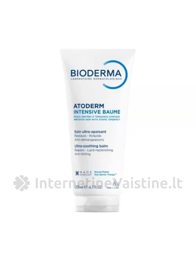 BIODERMA ATODERM INTENSIVE BAUME, kremas emolientas labai sausai ir atopiškai odai, bekvapis, 200 ml, Vnt | internetinevaistine.lt