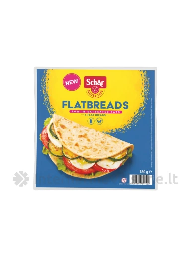 Schär FLATBREADS – plokščia duonelė be glitimo, 180g | internetinevaistine.lt