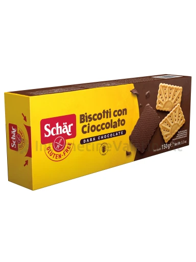 Schär BISCOTTI CON CIOCCOLATO - sausainiai su šokoladu be glitimo, 150g | internetinevaistine.lt