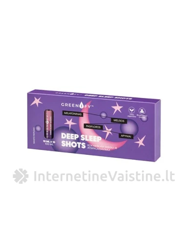 GREENIFY DEEP SLEEP shots, kokybiškam miegui ir atsipalaidavimui, 10 vnt. | internetinevaistine.lt