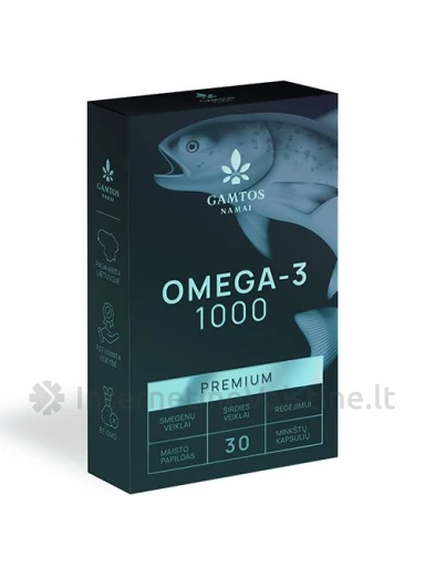 GAMTOS NAMAI OMEGA-3 1000 Premium minkštos kaps., 30 vnt. | internetinevaistine.lt