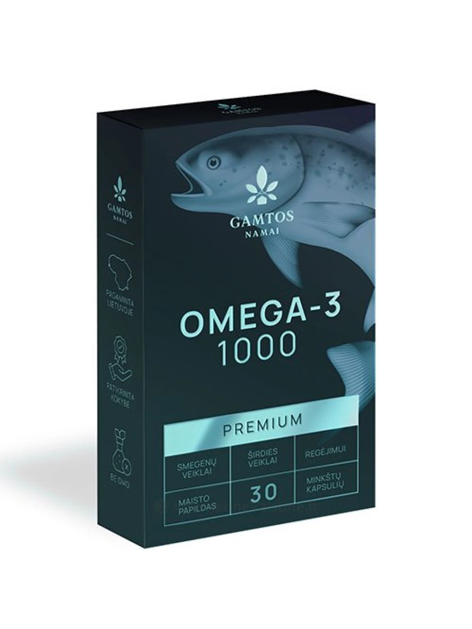GAMTOS NAMAI OMEGA-3 1000 Premium minkštos kaps., 30 vnt. | internetinevaistine.lt