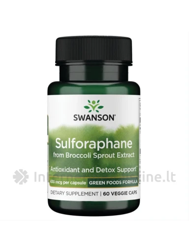 SWANSON brokolių ekstraktas (sulforafanas) 400mcg kaps. N60 | internetinevaistine.lt