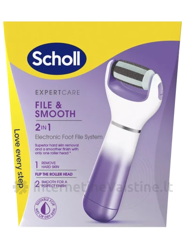 SCHOLL File&Smooth 2in1 elektroninė pėdų dildė, 1 vnt., Vnt | internetinevaistine.lt