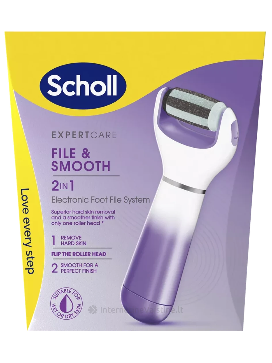 SCHOLL File&Smooth 2in1 elektroninė pėdų dildė, 1 vnt., Vnt | internetinevaistine.lt