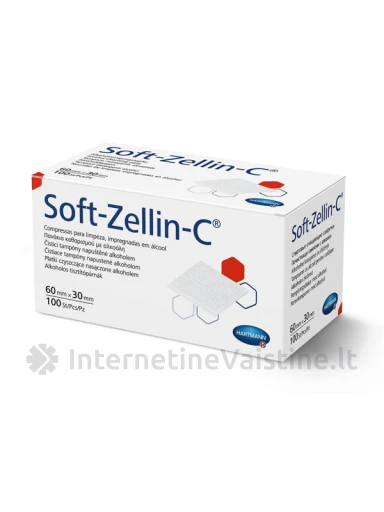 SOFT-ZELLIN-C, spiritinės servetėlės, 100 vnt. | internetinevaistine.lt