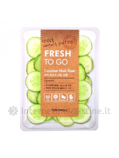 TONYMOLY Fresh To Go kaukė veidui lakštinė su agurkais, 25 g, Vnt | internetinevaistine.lt