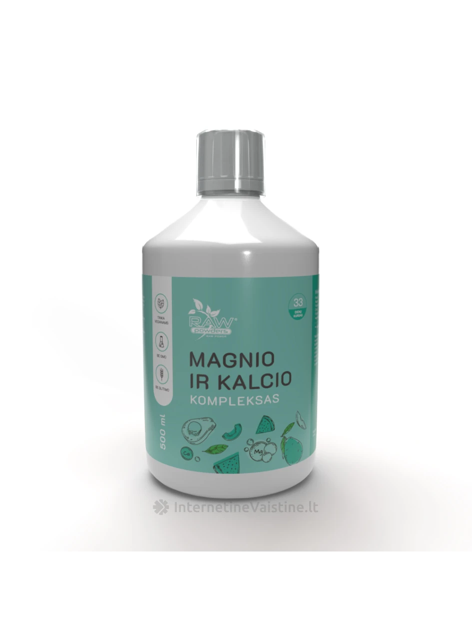 RAW POWDERS Magnio ir kalcio kompleksas, 500 ml, Vnt | internetinevaistine.lt