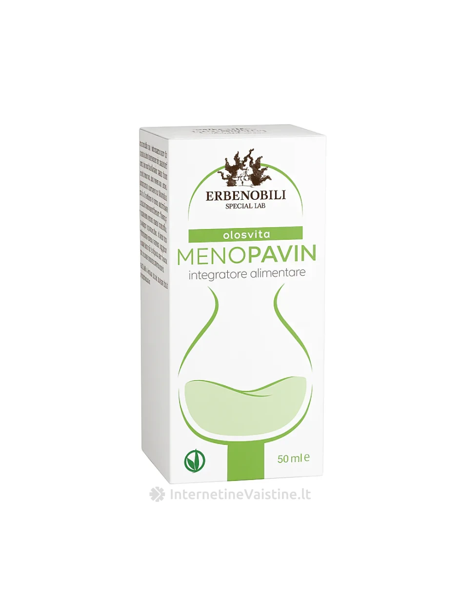 ERBENOBILI MENOPAVIN – natūrali pagalba menopauzės metu | Hormonų pusiausvyrai ir karščio bangoms, 50ml tirpalas | internetinevaistine.lt