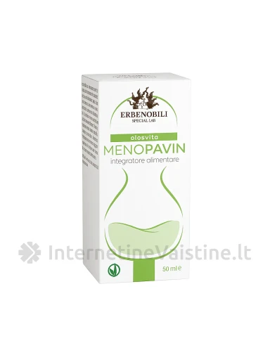 ERBENOBILI MENOPAVIN – natūrali pagalba menopauzės metu | Hormonų pusiausvyrai ir karščio bangoms, 50ml tirpalas | internetinevaistine.lt