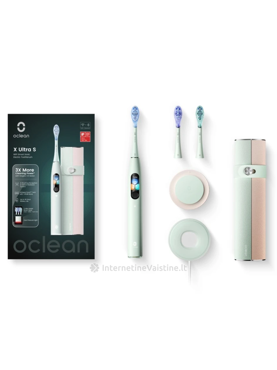 OCLEAN X Ultra Set Green elektrinio dantų šepetėlio rinkinys, N1 | internetinevaistine.lt