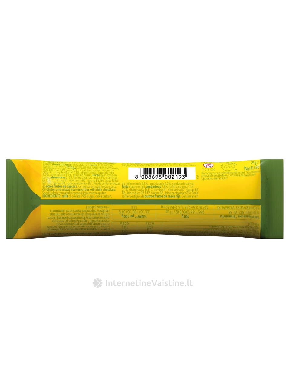 Schär CEREAL BAR - batonėlis be glitimo, 25g | internetinevaistine.lt