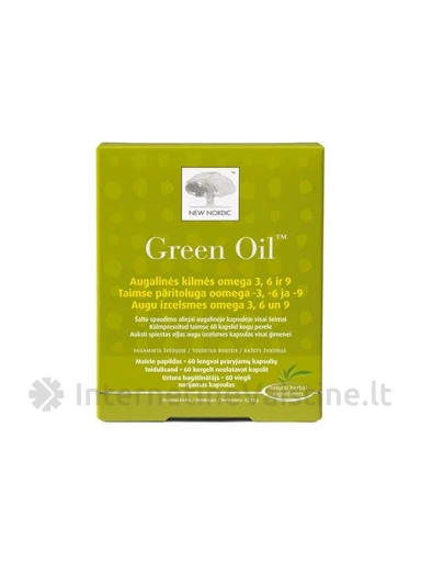 NEW NORDIC GREEN OIL, augalinės kilmės omega rūgštys, 120 kapsulių | internetinevaistine.lt