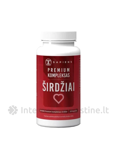 SAPIENS Premium kompleksas širdžiai kaps. N60, 60 vnt. | internetinevaistine.lt