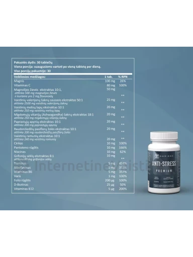 SAPIENS Anti-Stress Premium tab. N30 | internetinevaistine.lt