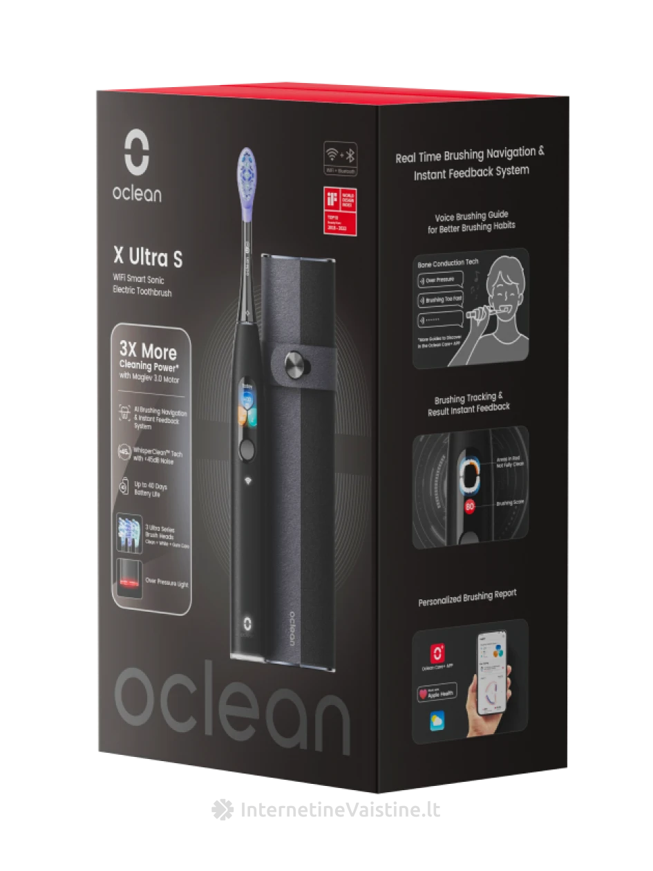Dantų šep. OCLEAN X Ultra Set Black elektrin. N1 | internetinevaistine.lt