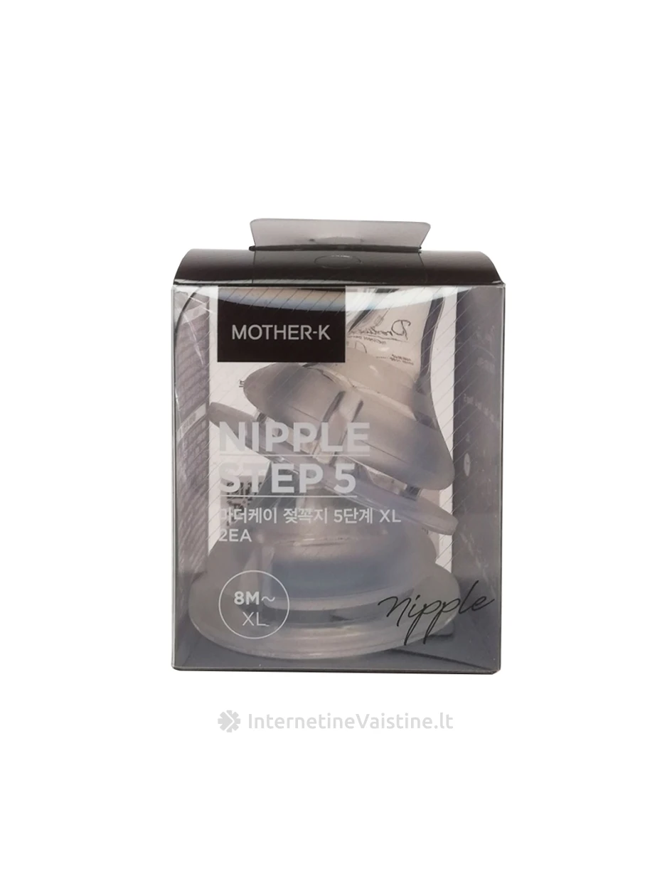 MOTHER-K žindukai PPSU Basic/Greito paruošimo buteliukams (XL/ nuo 8mėn.), 2 vnt. | internetinevaistine.lt