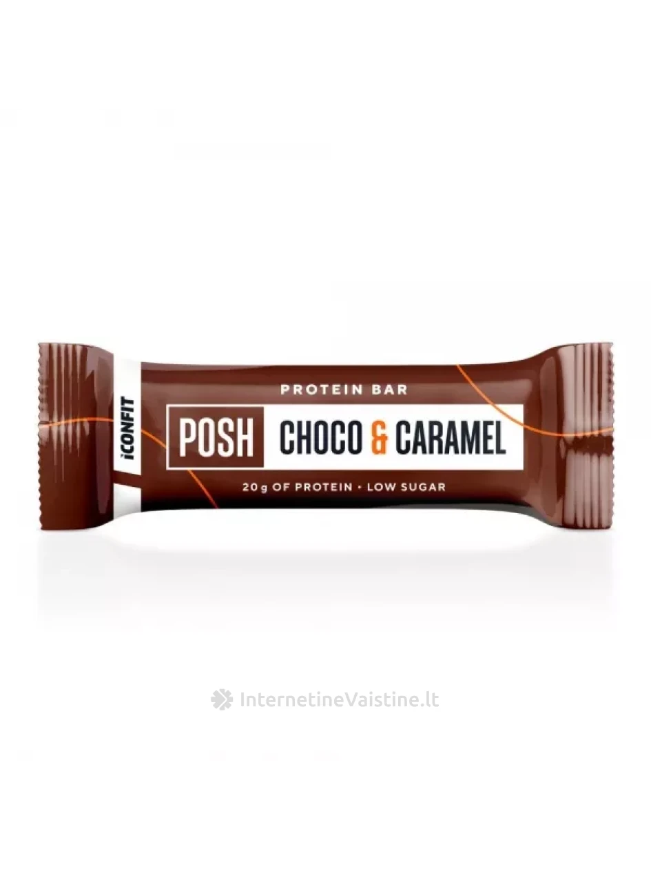 ICONFIT Posh batonėliai baltym. Choco & Caramel, 55 g | internetinevaistine.lt