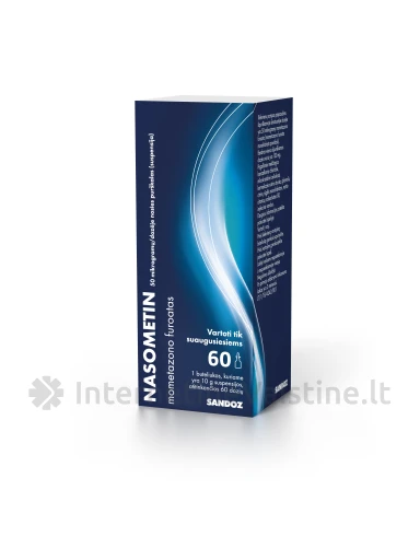 NASOMETIN 50 mcg/dozėje purškalas (suspensija) 60 dozių | internetinevaistine.lt