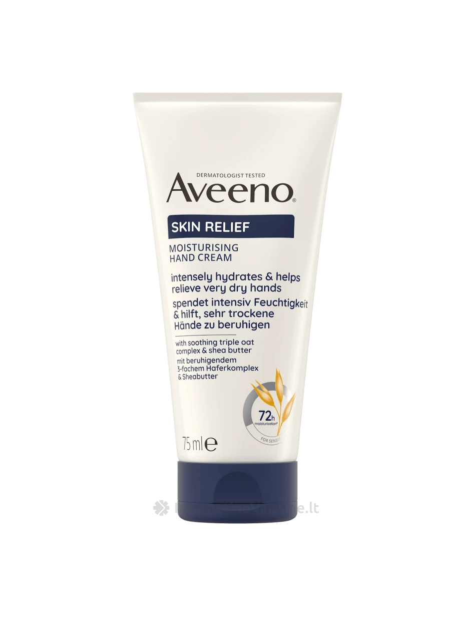 AVEENO Skin Relief kremas rankoms drėkin. bekvap., 75 ml, Vnt | internetinevaistine.lt