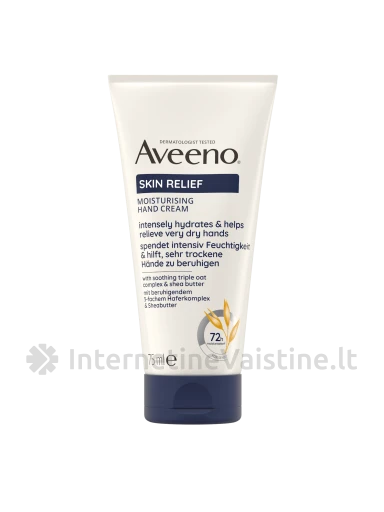 AVEENO Skin Relief kremas rankoms drėkin. bekvap., 75 ml, Vnt | internetinevaistine.lt